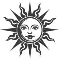 silhouette logo or symmbol of sun black color only vector