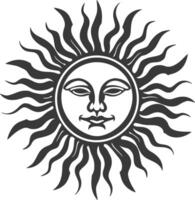 silhouette logo or symmbol of sun black color only vector