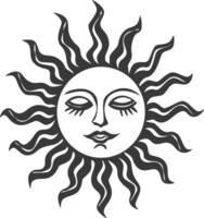 silhouette logo or symmbol of sun black color only vector