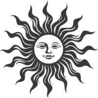 silhouette logo or symmbol of sun black color only vector