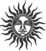 silhouette logo or symmbol of sun black color only vector