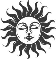 silhouette logo or symmbol of sun black color only vector