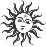 silhouette logo or symmbol of sun black color only vector