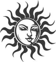 silhouette logo or symmbol of sun black color only vector