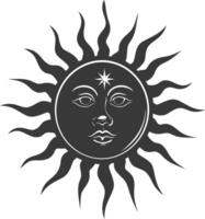 silhouette logo or symmbol of sun black color only vector