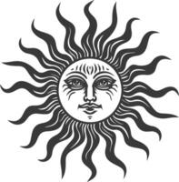 silhouette logo or symmbol of sun black color only vector