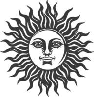 silhouette logo or symmbol of sun black color only vector