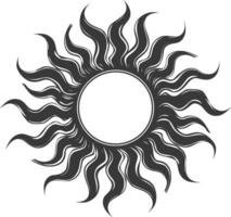 silhouette logo or symmbol of sun black color only vector