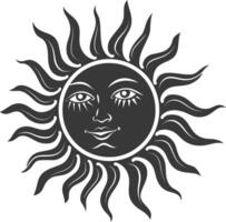 silhouette logo or symmbol of sun black color only vector