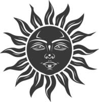 silhouette logo or symmbol of sun black color only vector