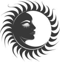 silhouette logo or symmbol of sun black color only vector