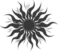 silhouette logo or symmbol of sun black color only vector