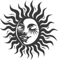 silhouette logo or symmbol of sun black color only vector