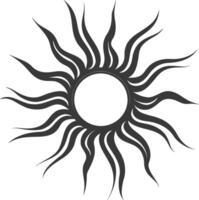 silhouette logo or symmbol of sun black color only vector