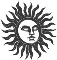 silhouette logo or symmbol of sun black color only vector