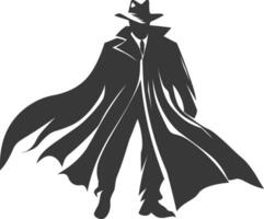 silhouette mysterious man in a cloak black color only vector