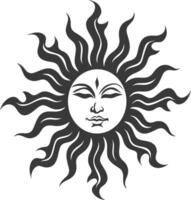 silhouette logo or symmbol of sun black color only vector