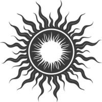 silhouette logo or symmbol of sun black color only vector