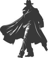 silhouette mysterious man in a cloak black color only vector