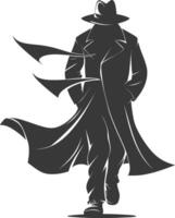 silhouette mysterious man in a cloak black color only vector