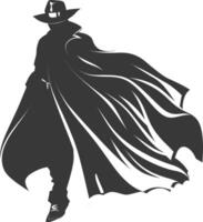 silhouette mysterious man in a cloak black color only vector