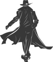 silhouette mysterious man in a cloak black color only vector