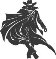 silhouette mysterious man in a cloak black color only vector