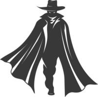 silhouette mysterious man in a cloak black color only vector