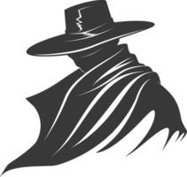 silhouette mysterious man in a cloak black color only vector