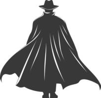 silhouette mysterious man in a cloak black color only vector