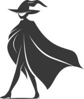 silhouette mysterious man in a cloak black color only vector