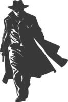 silhouette mysterious man in a cloak black color only vector