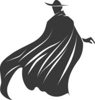 silhouette mysterious man in a cloak black color only vector