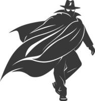 silhouette mysterious man in a cloak black color only vector