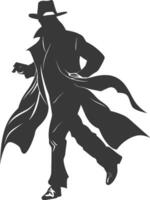 silhouette mysterious man in a cloak black color only vector