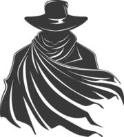 silhouette mysterious man in a cloak black color only vector