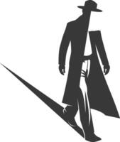 silhouette mysterious man in a cloak black color only vector