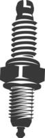 silhouette spark plug black color only vector