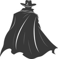 silhouette mysterious man in a cloak black color only vector