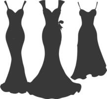 silueta mujer vestidos negro color solamente vector