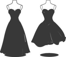 silhouette women dresses black color only vector