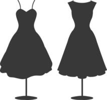 silhouette women dresses black color only vector