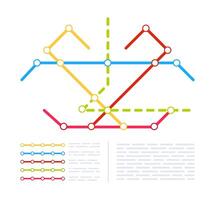 Metro subway city map. Underground transport system. Public transport vector