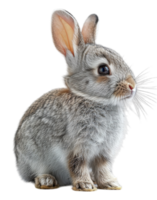 rabbit animal portrait isolated on transparent background, generated ai png