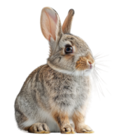 rabbit animal portrait isolated on transparent background, generated ai png