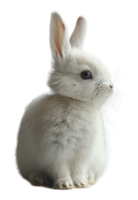 rabbit animal portrait isolated on transparent background, generated ai png