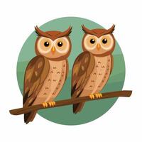 Cute cartoon owl funny animal. illustration. vector