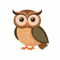 Cute cartoon owl funny animal. illustration. vector