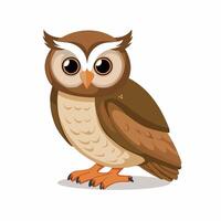 Cute cartoon owl funny animal. illustration. vector