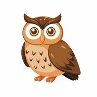 Cute cartoon owl funny animal. illustration. vector